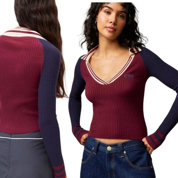 iets frans… Collared Ribbed preppy  Sweater size xl - Picture 1 of 7
